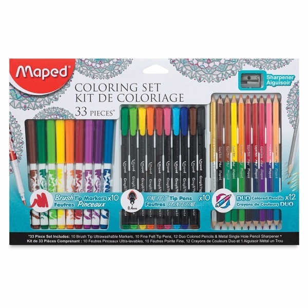 Kit 33 Peças Maped Brush Pen - Fine Pen - Lápis de Cor 