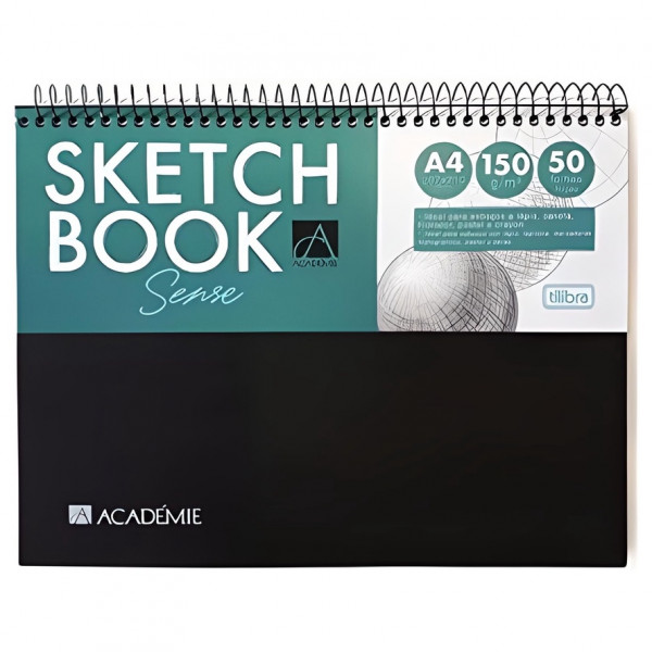 Caderno Sketchbook A4 Espiral 50 Folhas Academie - Tilibra
