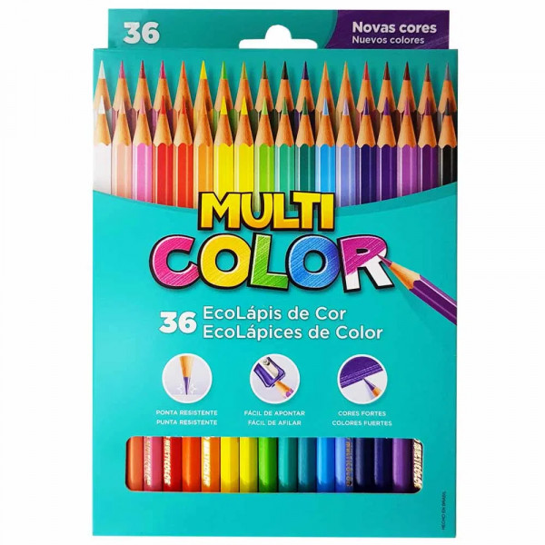 Lapis de Cor Escolar 36 Cores - Multi Color
