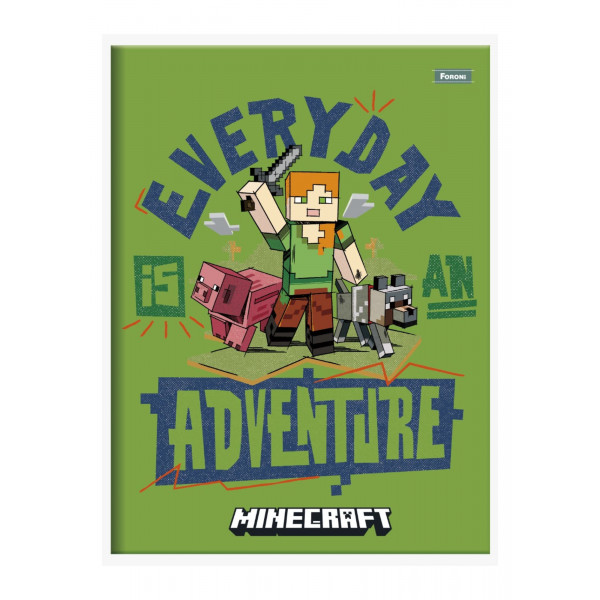 Caderno Brochura Grande Minecraft 96 Folhas - Foroni