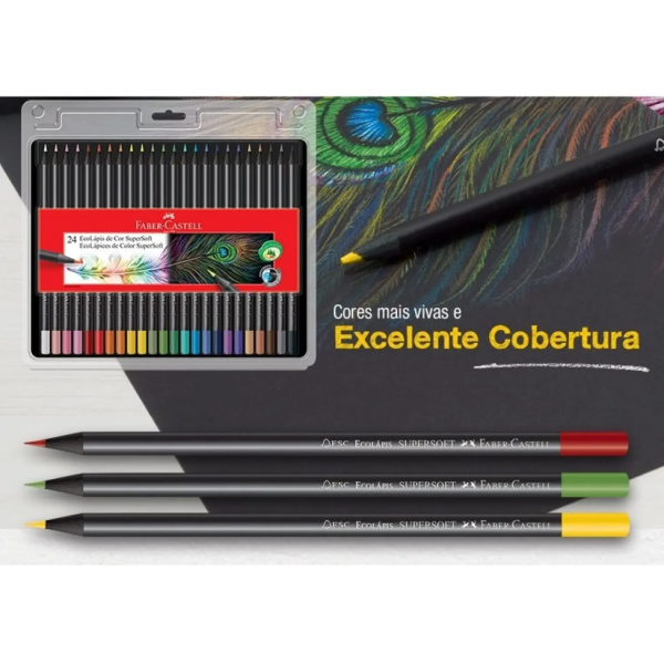 Lápis de Cor Supersoft 24 Cores - Faber-Castell