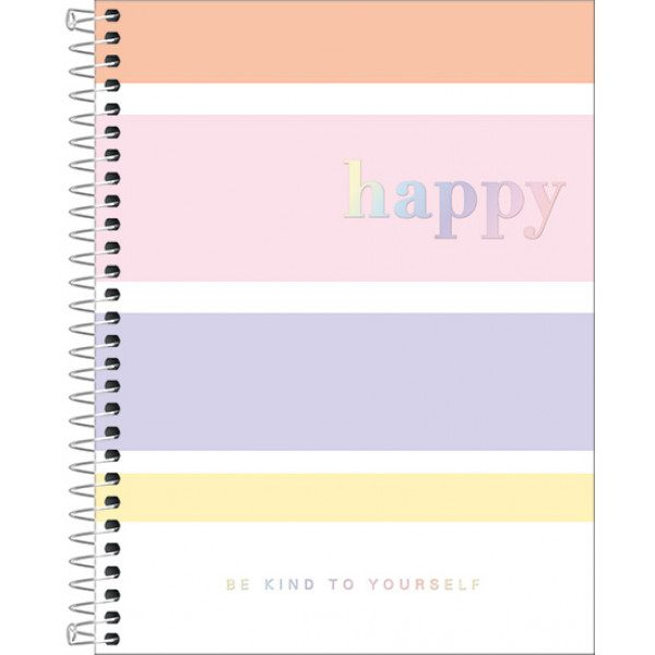 Caderno Happy Colorido Colegial 1 Matéria - Tilibra 