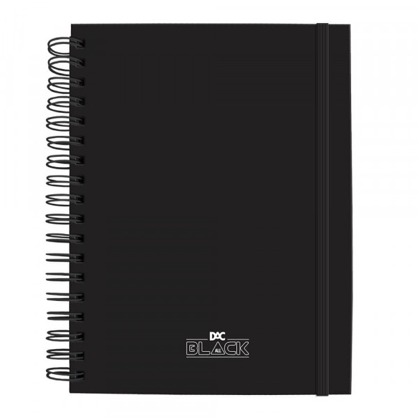 Caderno Smart Universitário All black com Folhas ...