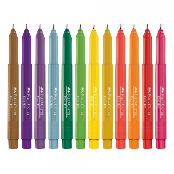 Caneta Fine Pen Colors Faber Castell - 12 Cores 