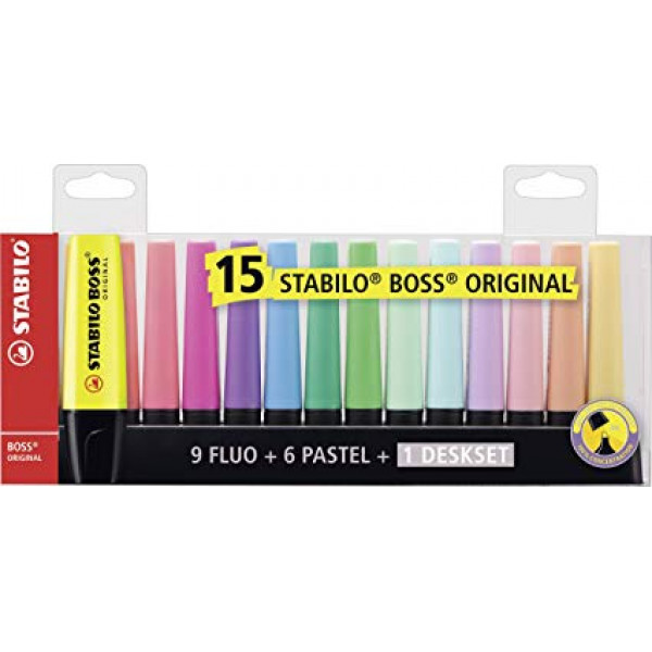 Marca Texto Stabilo Boss Neon e Pastel Deskset - 1...