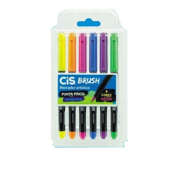 Brush Pen Neon Aquarelável - Cis 