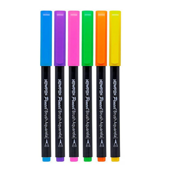 Brush Pen Neon Yasmin Galvão 6 Cores - NewPen
