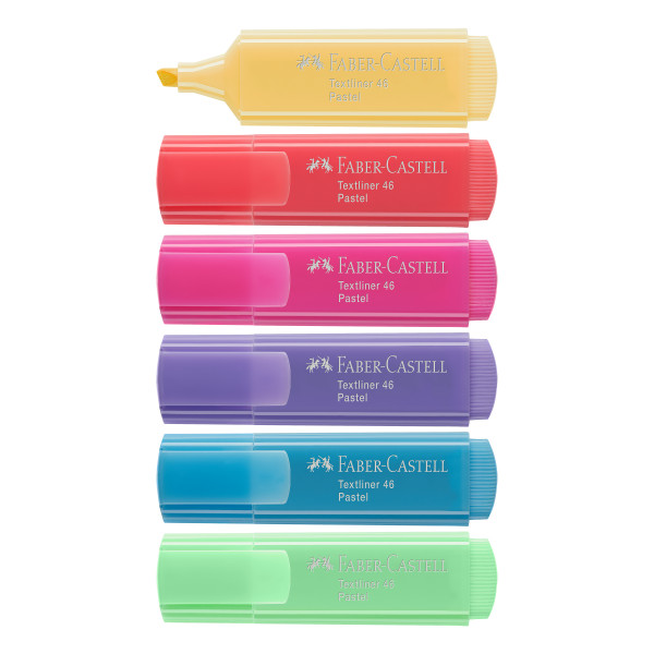 Marca Texto Textliner 46 Pastel 6 Cores - Faber Castell 